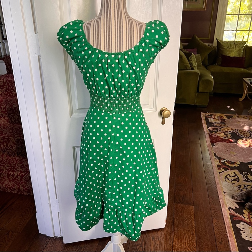 Green Polka Dot Dress rockabilly retro style D56